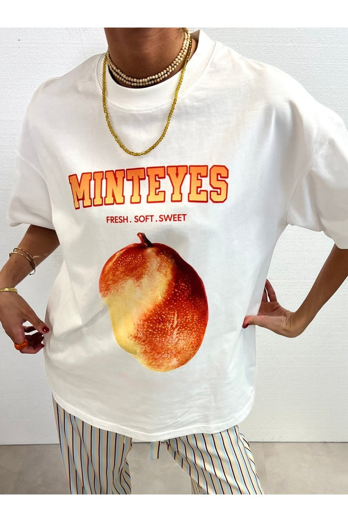Amalfi Serisi Organik Pamuk Oversize Kesim Kısa Kollu T-shirt