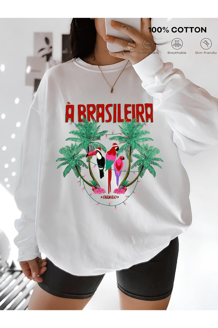 Premium Oversize Kesim Uzun Kollu Baskılı Sweatshirt
