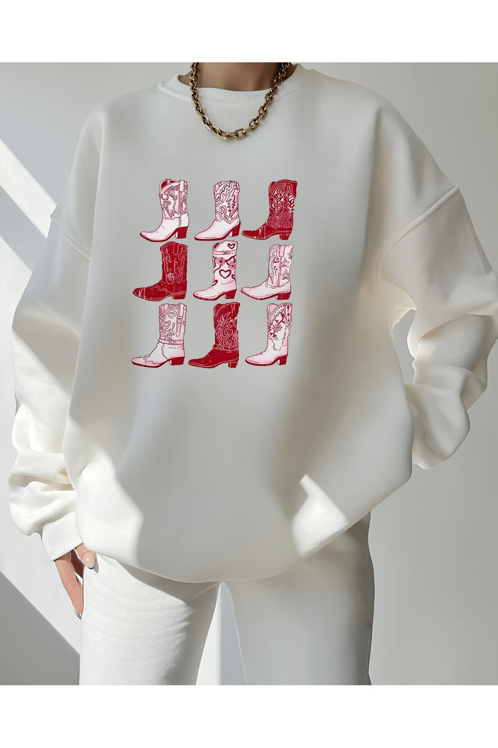 Premium Oversize Kesim Uzun Kollu Baskılı Sweatshirt