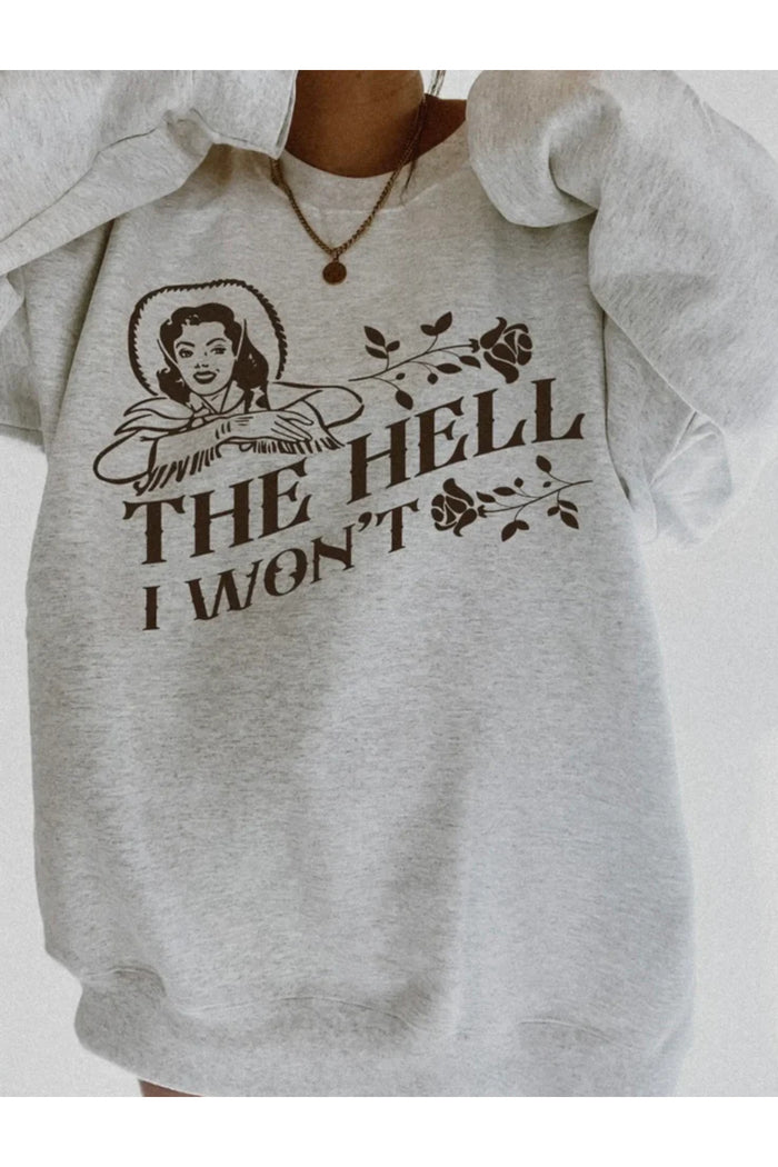 Oversize Kesim Baskılı Şardonlu Organik Pamuk Sweatshirt