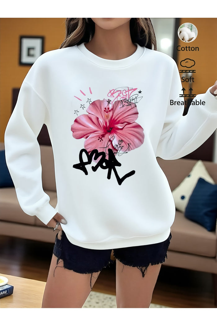 Premium Oversize Kesim Uzun Kollu Baskılı Sweatshirt