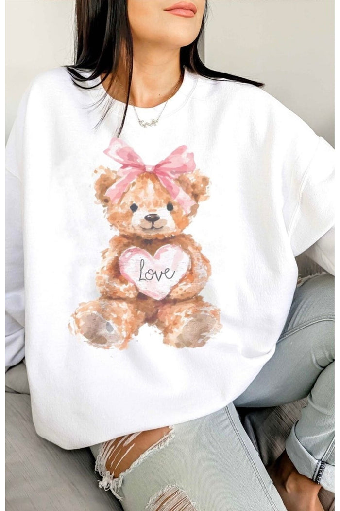 Premium Oversize Kesim Uzun Kollu Baskılı Sweatshirt