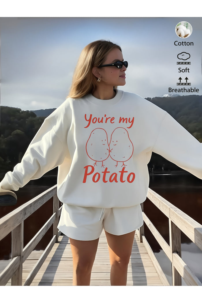 Premium Oversize Kesim Uzun Kollu Baskılı Sweatshirt