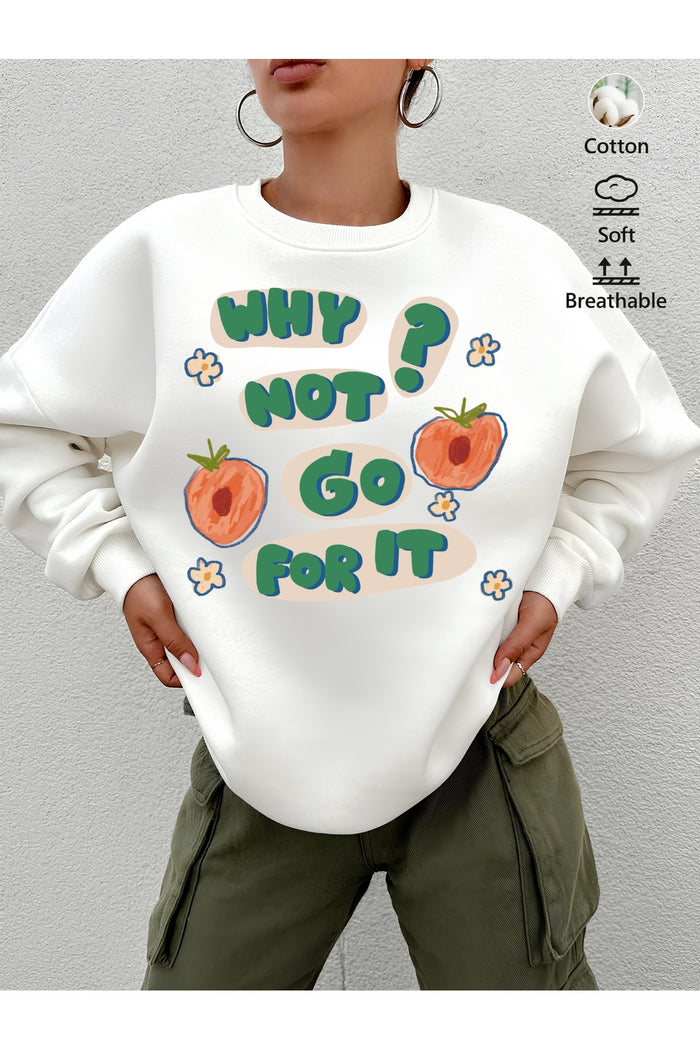 Premium Oversize Kesim Uzun Kollu Baskılı Sweatshirt