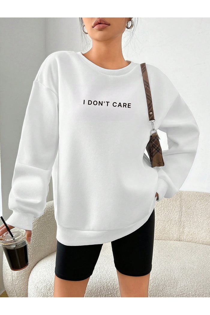 Premium Oversize Kesim Uzun Kollu Baskılı Sweatshirt
