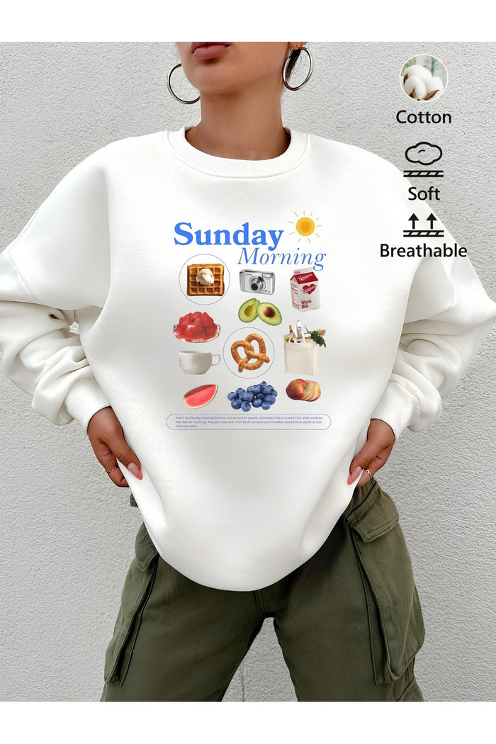 Premium Oversize Kesim Uzun Kollu Baskılı Sweatshirt
