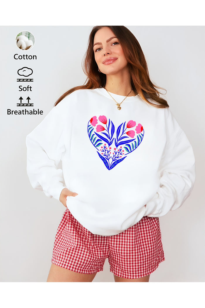 Premium Oversize Kesim Uzun Kollu Baskılı Sweatshirt