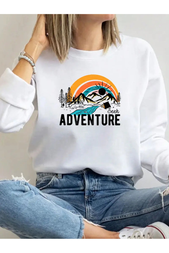 Premium Oversize Kesim Uzun Kollu Baskılı Sweatshirt