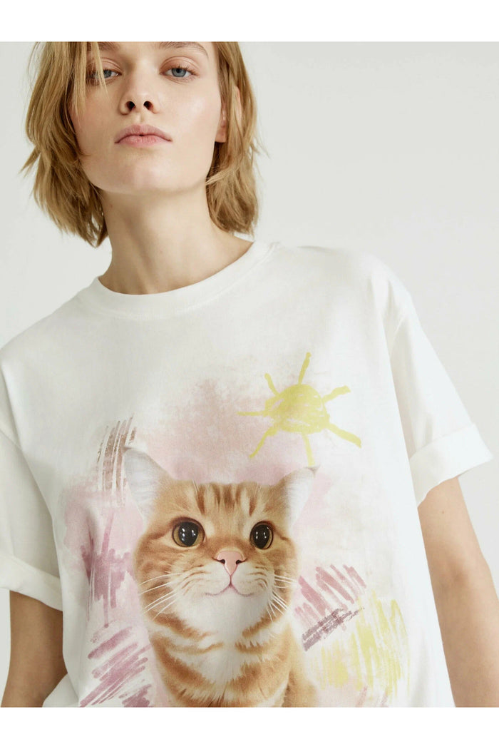 Premium Oversize Kesim Kısa Kollu Baskılı T-shirt