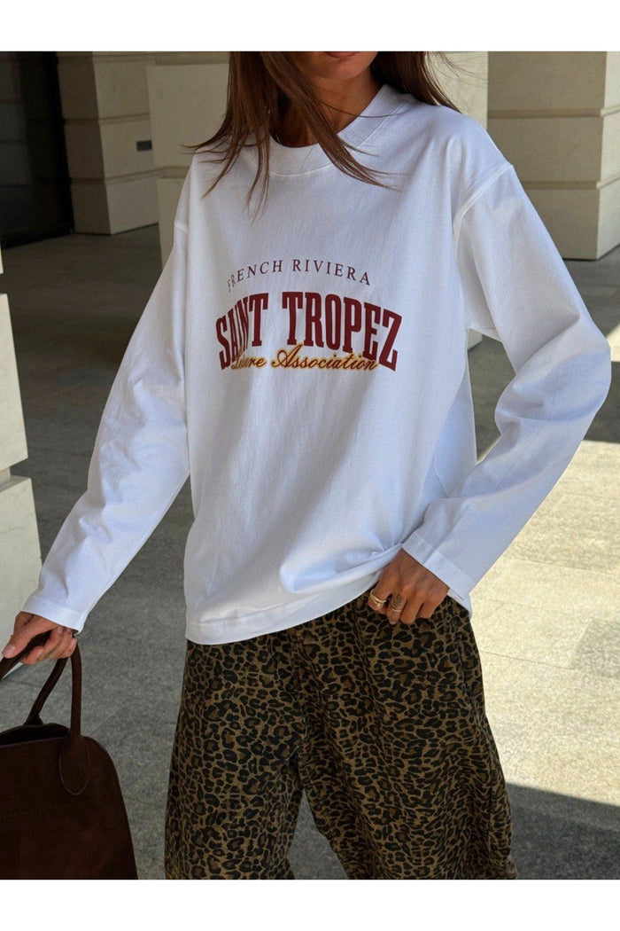 Premium Oversize Kesim Uzun Kollu Baskılı Sweatshirt