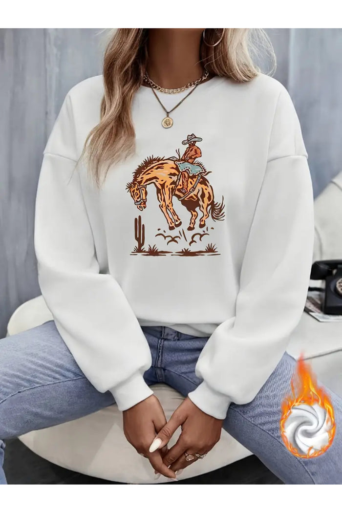 Premium Oversize Kesim Uzun Kollu Baskılı Sweatshirt