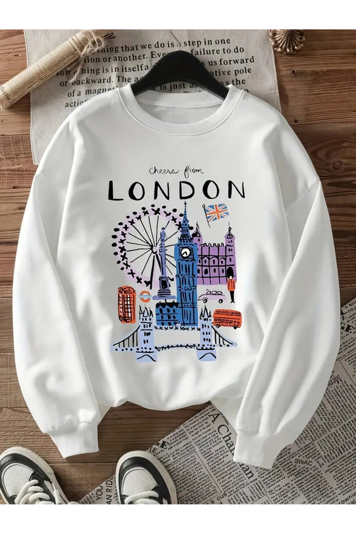 Premium Oversize Kesim Uzun Kollu Baskılı Sweatshirt