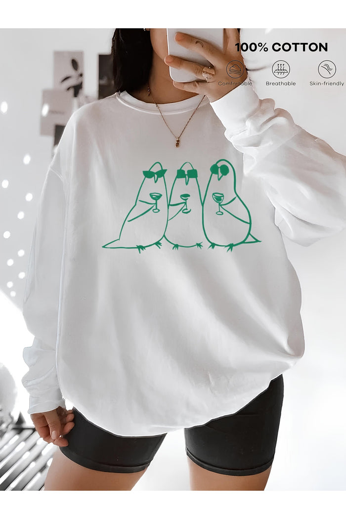 Premium Oversize Kesim Uzun Kollu Baskılı Sweatshirt