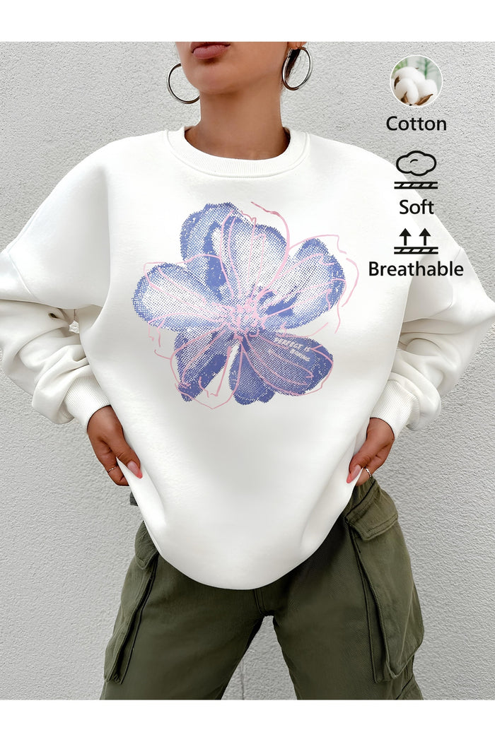 Premium Oversize Kesim Uzun Kollu Baskılı Sweatshirt