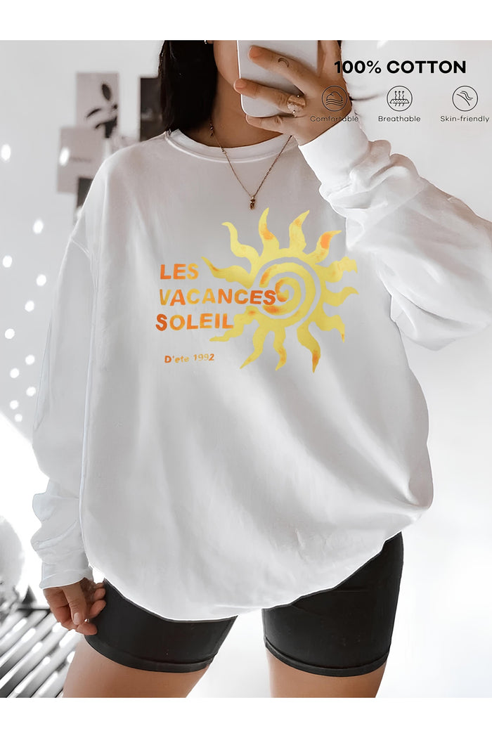 Premium Oversize Kesim Uzun Kollu Baskılı Sweatshirt