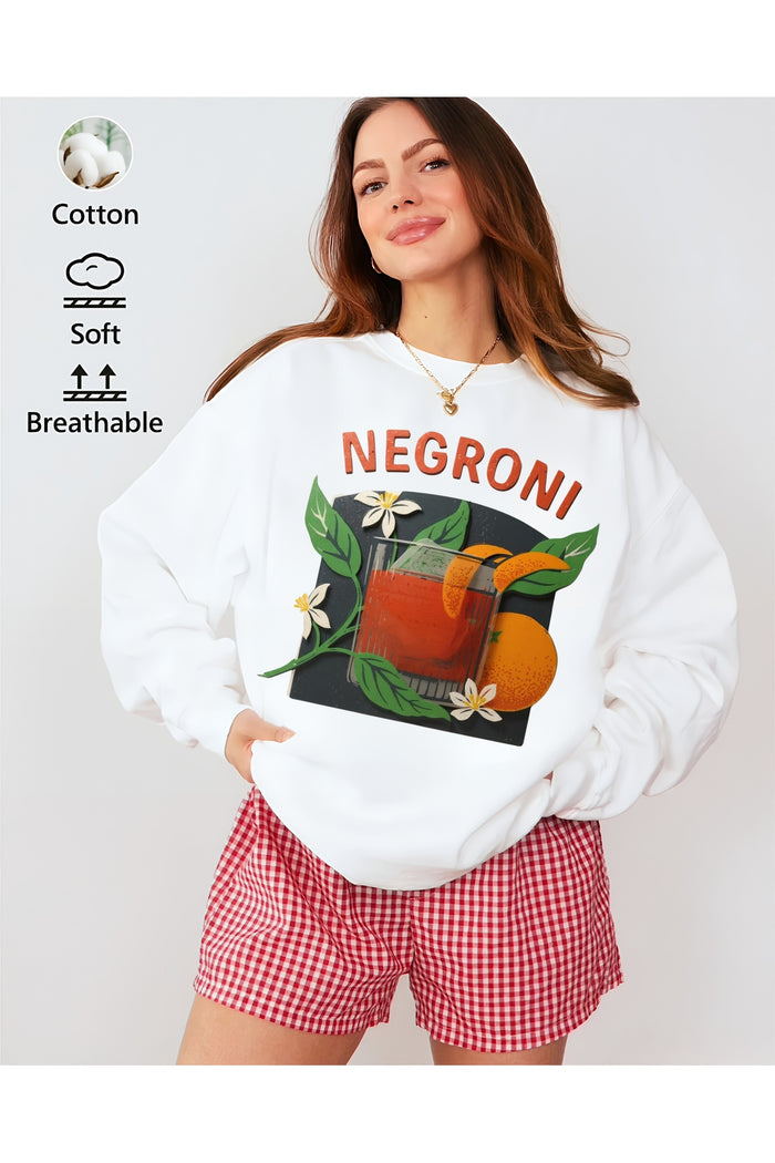 Premium Oversize Kesim Uzun Kollu Baskılı Sweatshirt