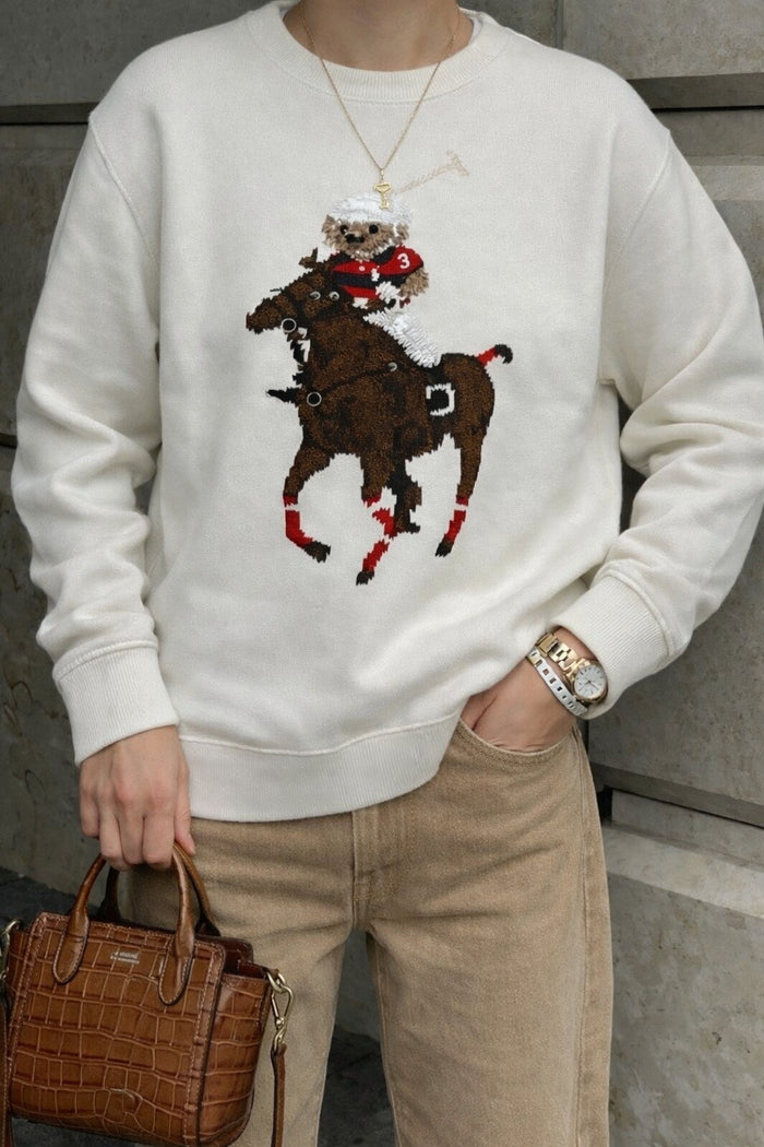 Premium Oversize Kesim Uzun Kollu Baskılı Sweatshirt