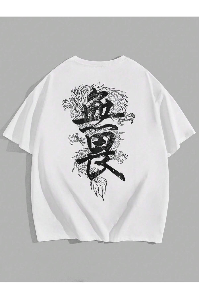 Unisex Beyaz Baskılı Organik Pamuk Oversize Kesim T-shirt