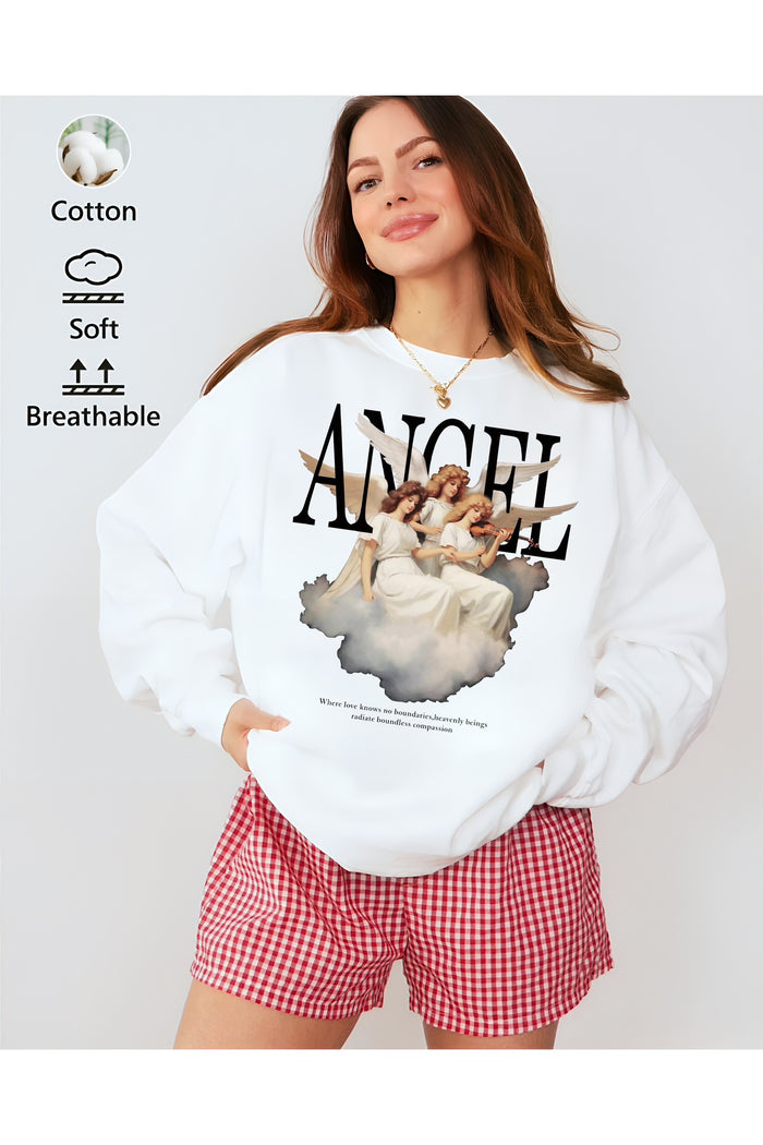 Premium Oversize Kesim Uzun Kollu Baskılı Sweatshirt