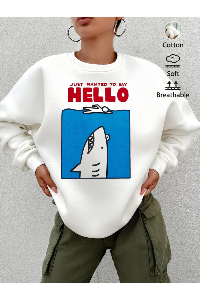 Premium Oversize Kesim Uzun Kollu Baskılı Sweatshirt