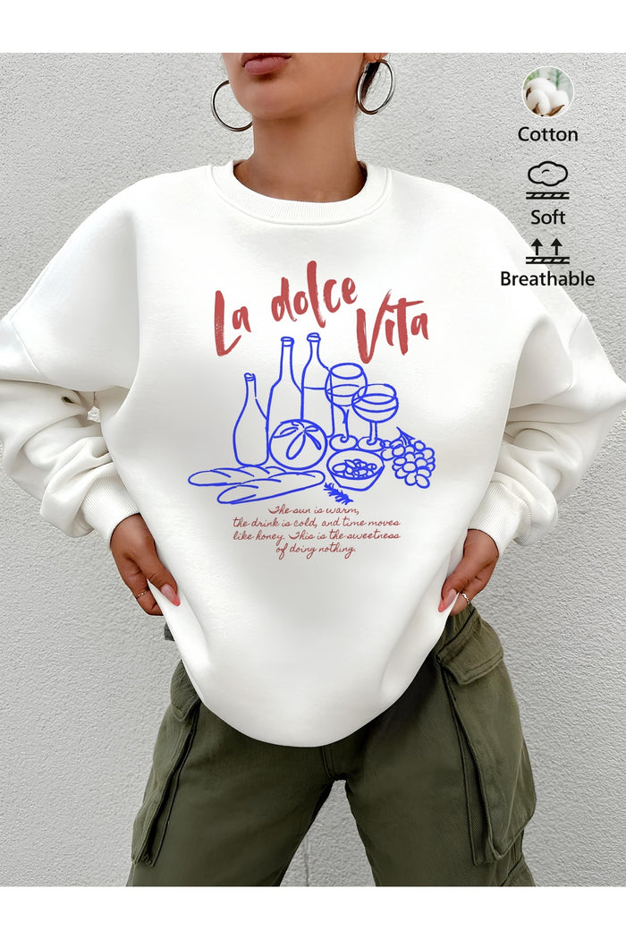 Premium Oversize Kesim Uzun Kollu Baskılı Sweatshirt