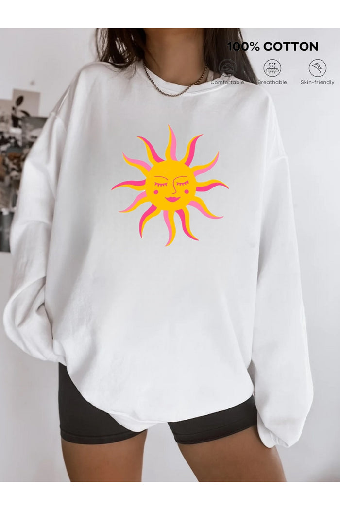 Premium Oversize Kesim Uzun Kollu Baskılı Sweatshirt