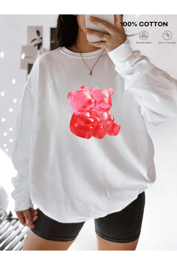 Premium Oversize Kesim Uzun Kollu Baskılı Sweatshirt