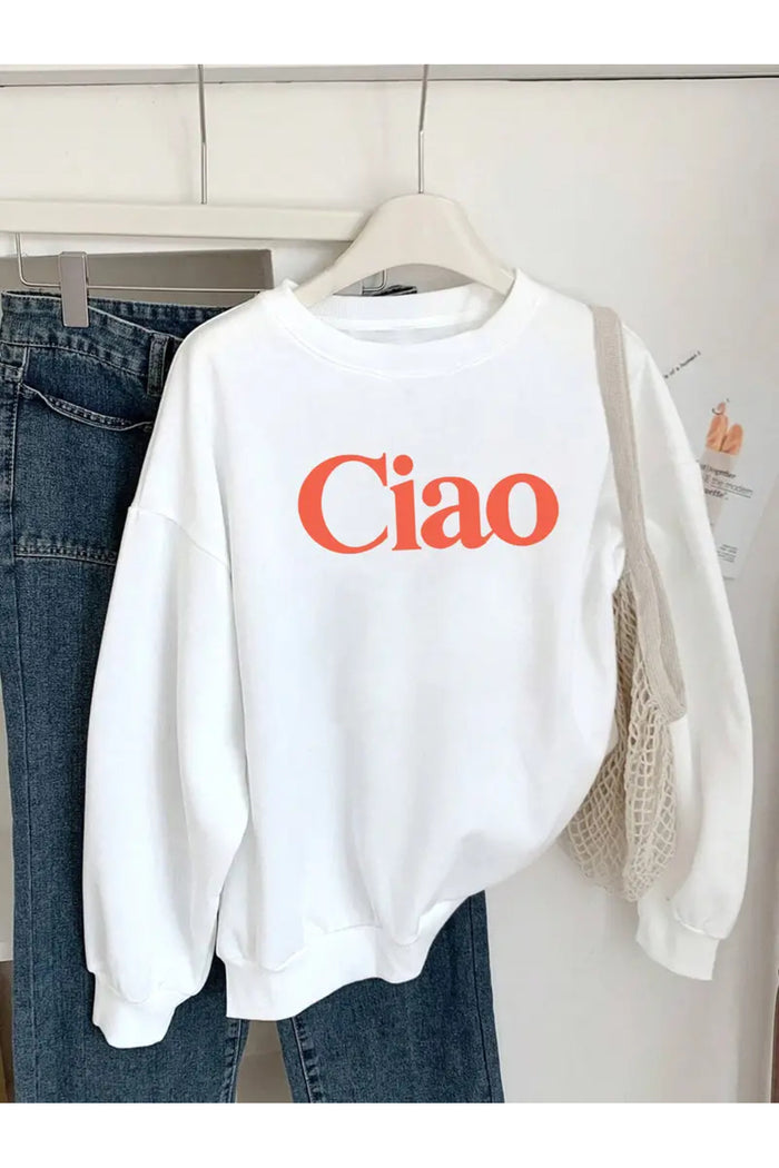 Premium Oversize Kesim Uzun Kollu Baskılı Sweatshirt