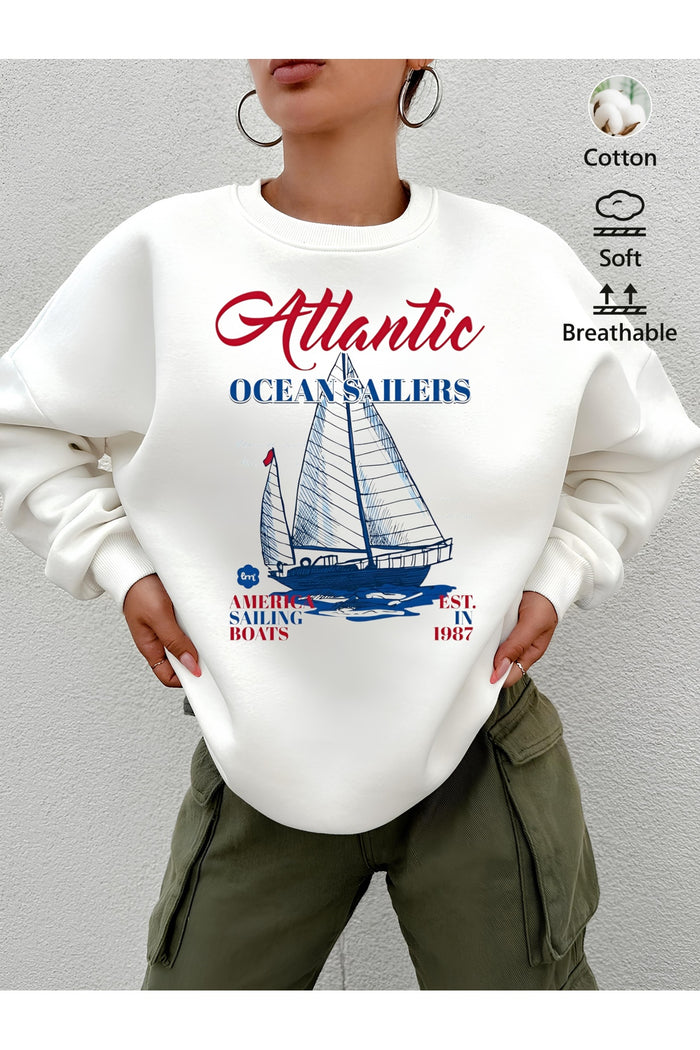 Premium Oversize Kesim Uzun Kollu Baskılı Sweatshirt