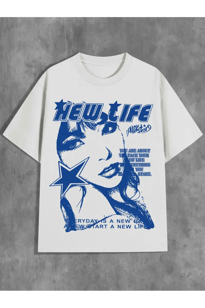 Premium Oversize Kesim Kısa Kollu Baskılı T-shirt