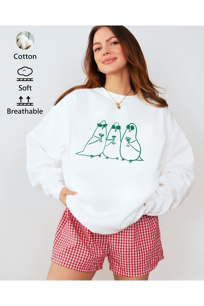 Premium Oversize Kesim Uzun Kollu Baskılı Sweatshirt