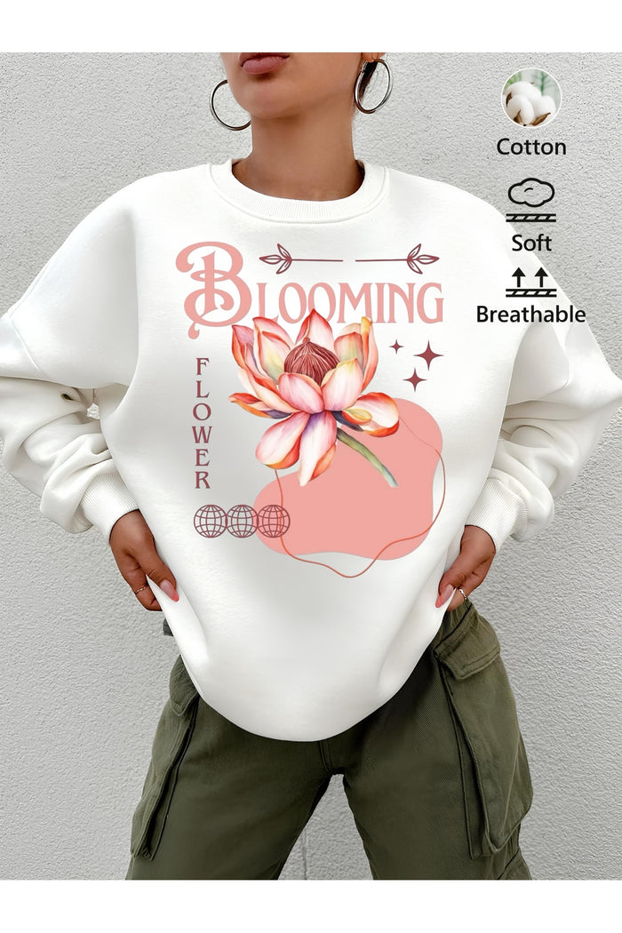 Premium Oversize Kesim Uzun Kollu Baskılı Sweatshirt
