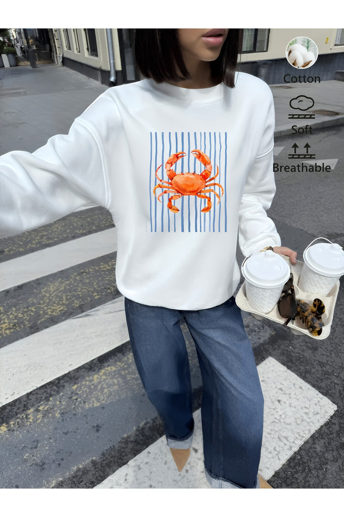 Premium Oversize Kesim Uzun Kollu Baskılı Sweatshirt