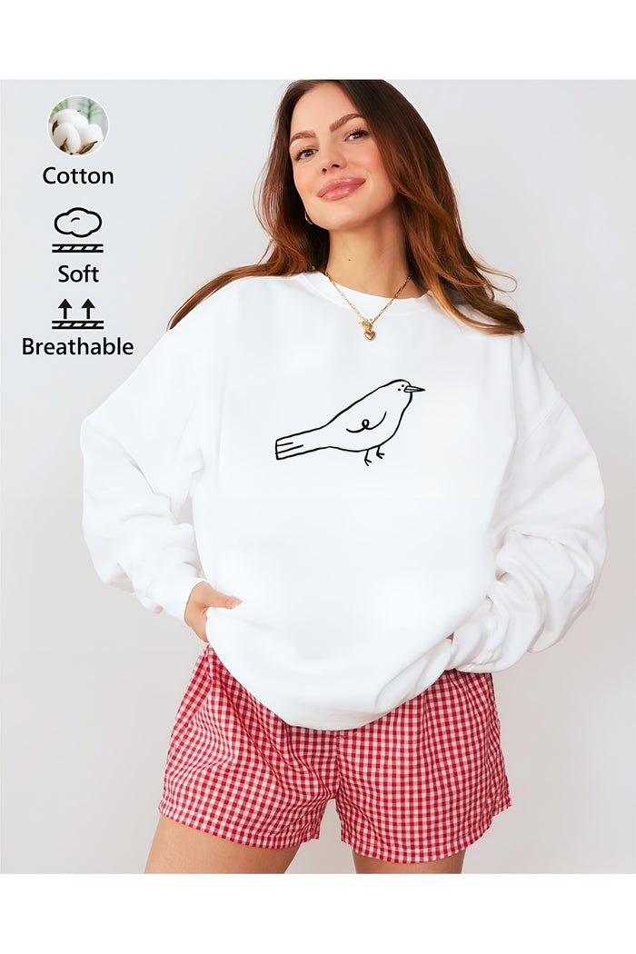 Premium Oversize Kesim Uzun Kollu Baskılı Sweatshirt