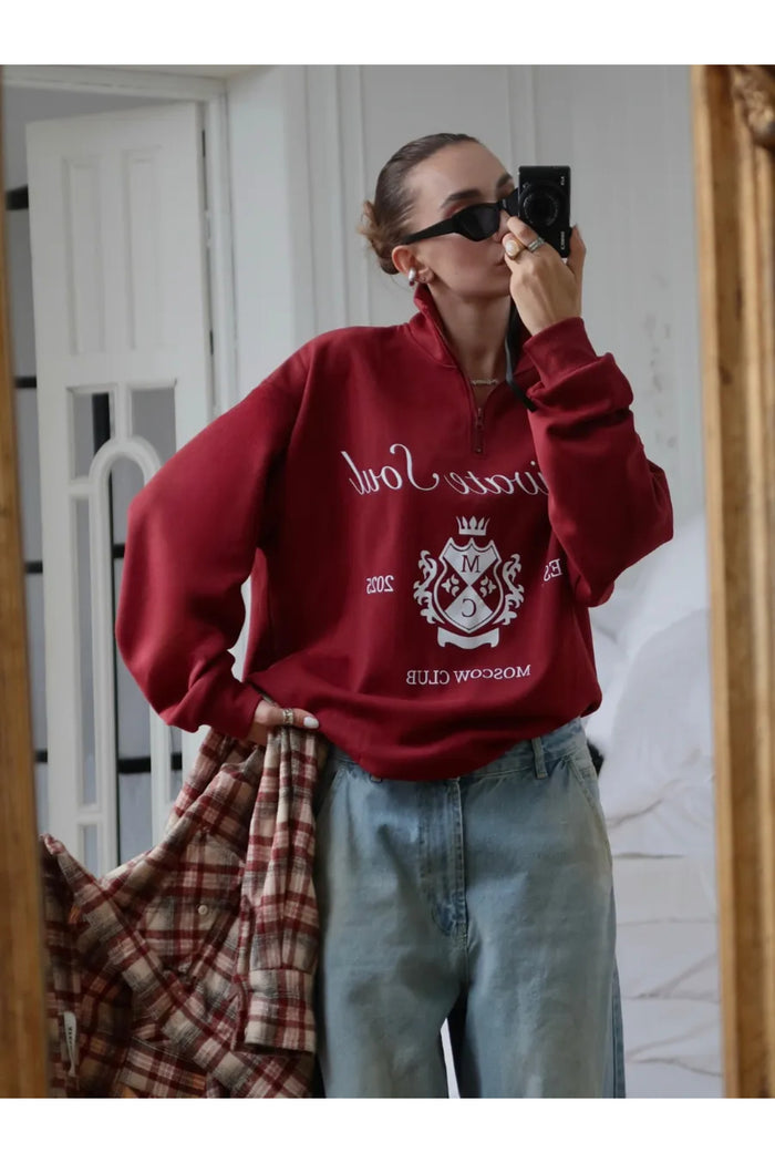 JC Limited Edition Oversize Kesim Uzun Kollu Baskılı Sweatshirt