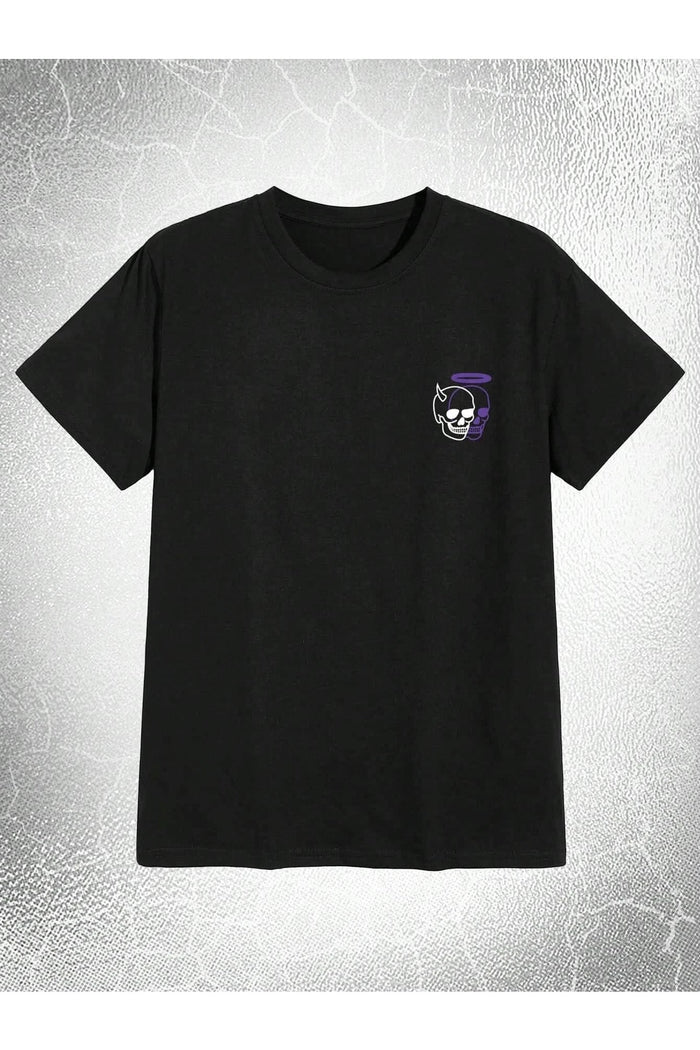 UNISEX SİYAH BASKILI OVERSIZE KESİM KISA KOLLU T-SHIRT