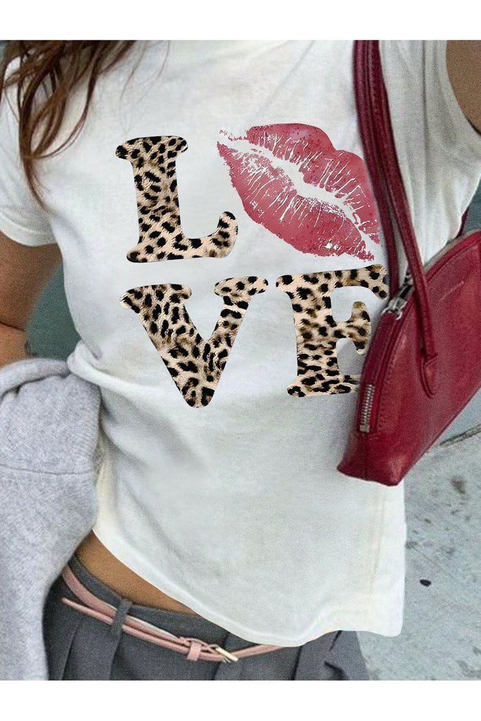 Archi Premium Serisi Baskılı Organik Pamuk Crop T-shirt