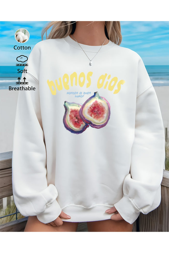Premium Oversize Kesim Uzun Kollu Baskılı Sweatshirt