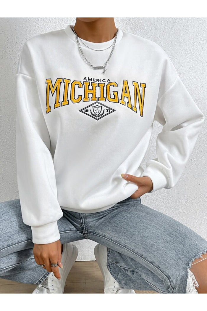Premium Oversize Kesim Uzun Kollu Baskılı Sweatshirt
