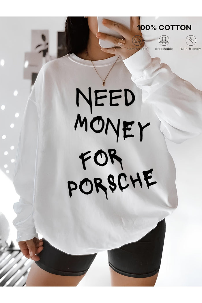Premium Oversize Kesim Uzun Kollu Baskılı Sweatshirt