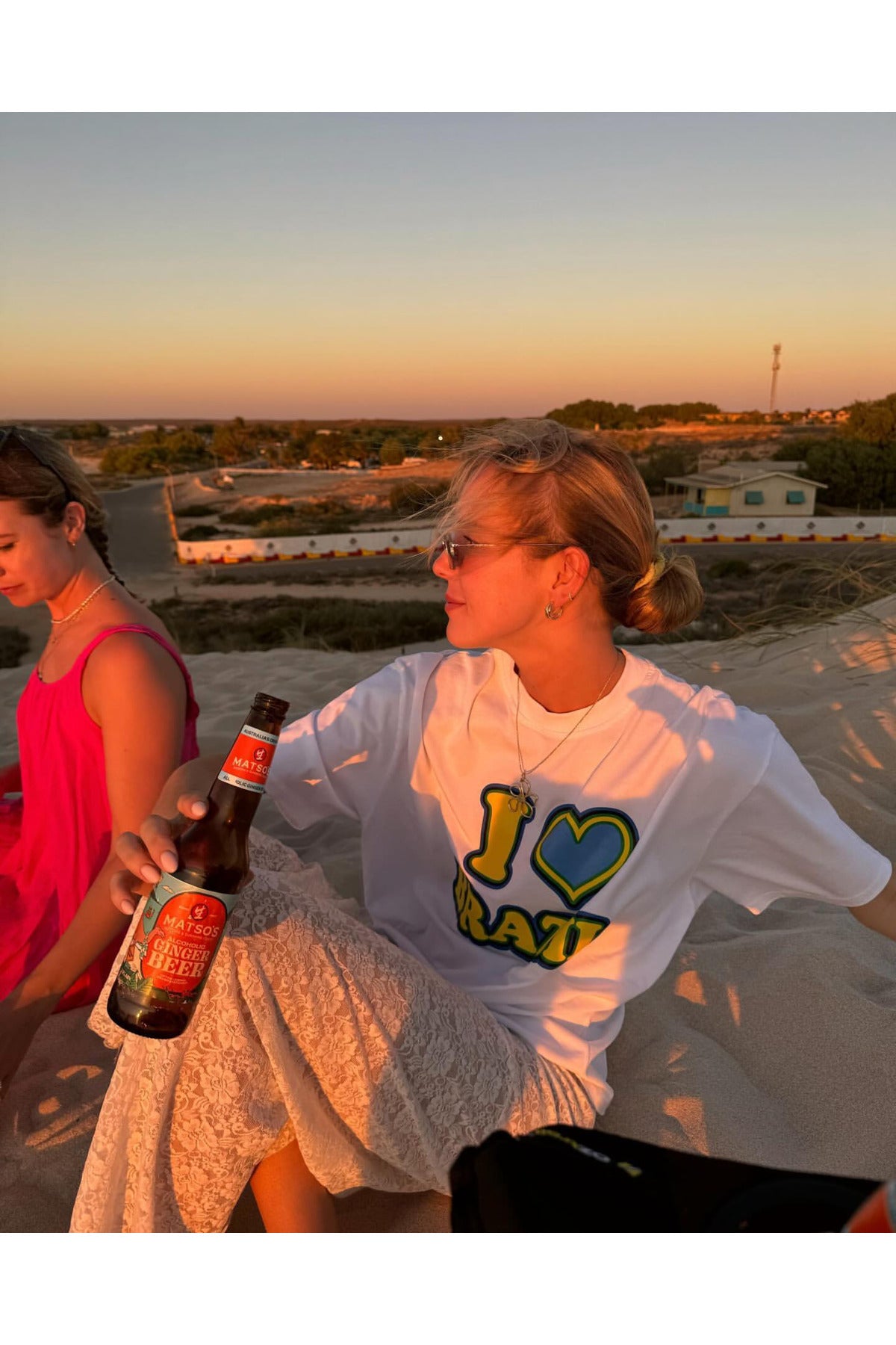 Amalfi Serisi Beyaz Organik Pamuk Oversize Kesim Kısa Kollu T-shirt