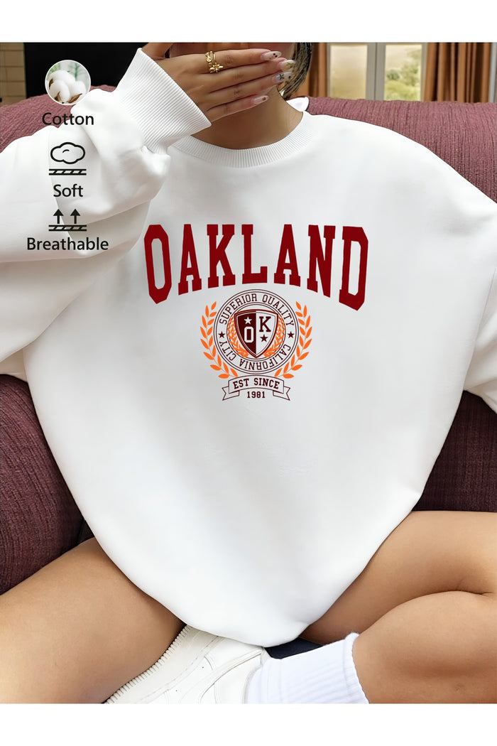 Premium Oversize Kesim Uzun Kollu Baskılı Sweatshirt