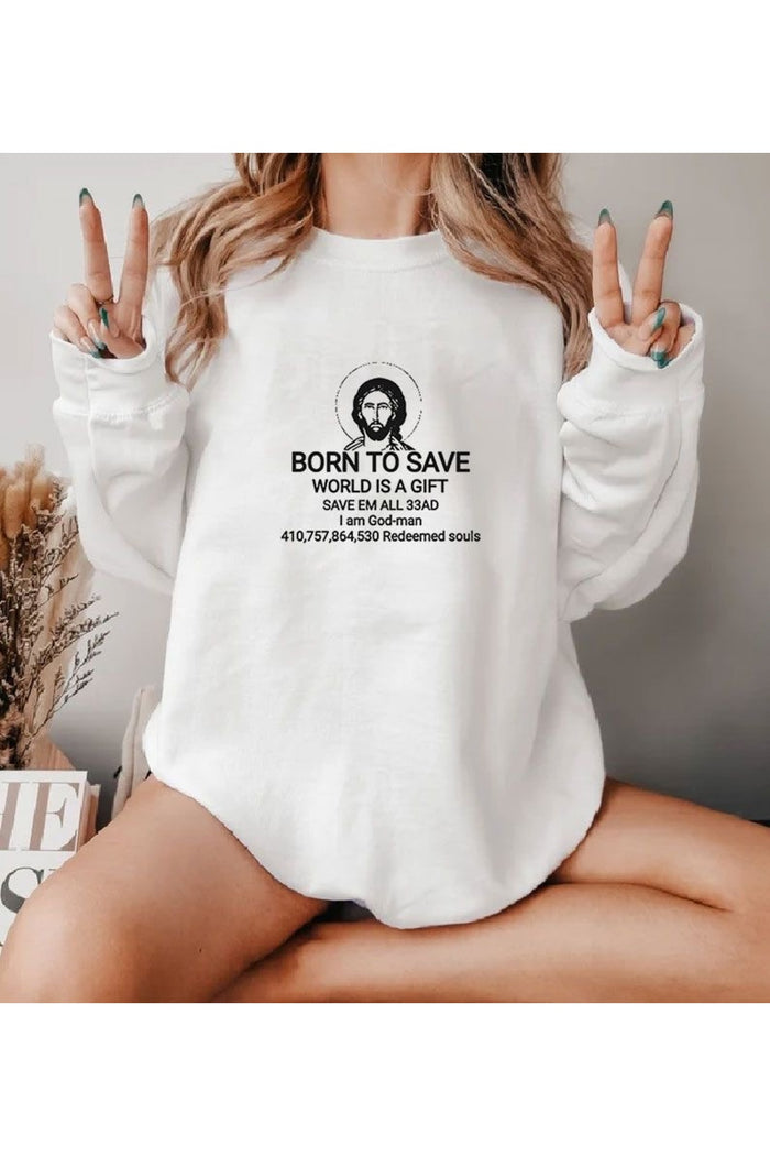 Premium Oversize Kesim Uzun Kollu Baskılı Sweatshirt