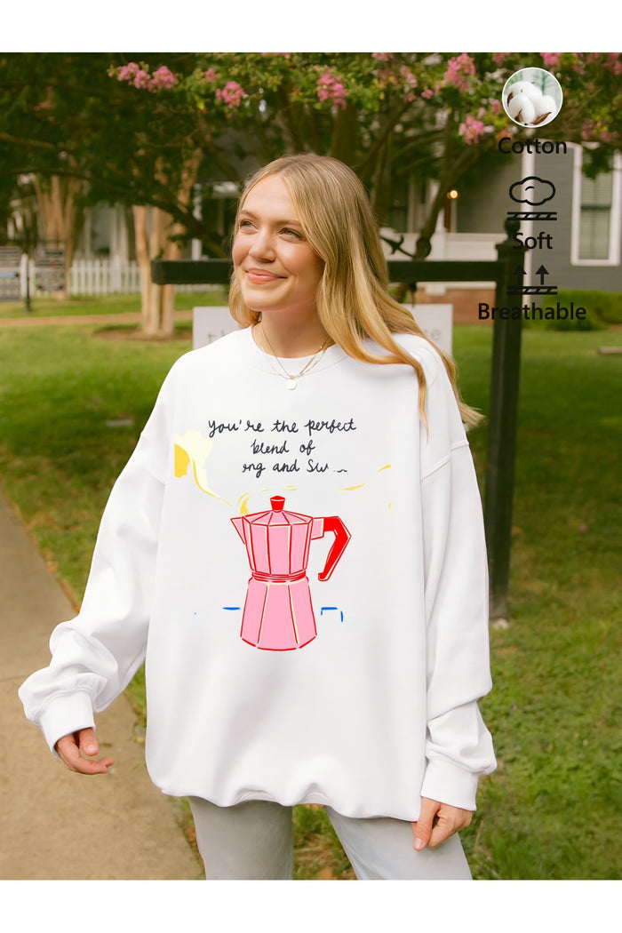 Premium Oversize Kesim Uzun Kollu Baskılı Sweatshirt