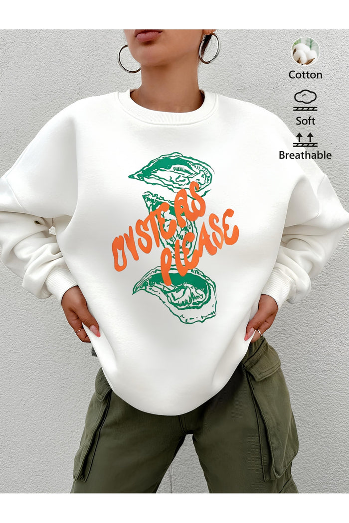 Premium Oversize Kesim Uzun Kollu Baskılı Sweatshirt