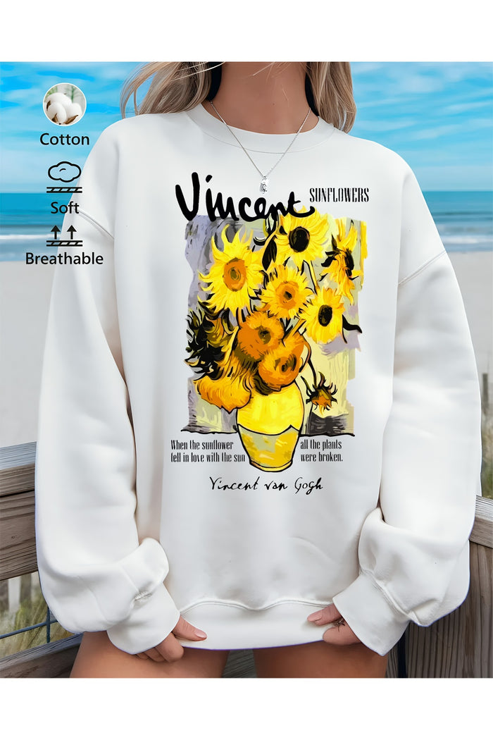 Premium Oversize Kesim Uzun Kollu Baskılı Sweatshirt