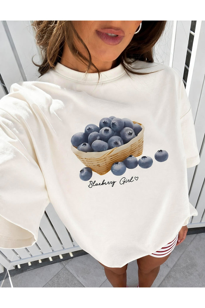 Oversize Kesim Kısa Kollu Baskılı T-shirt