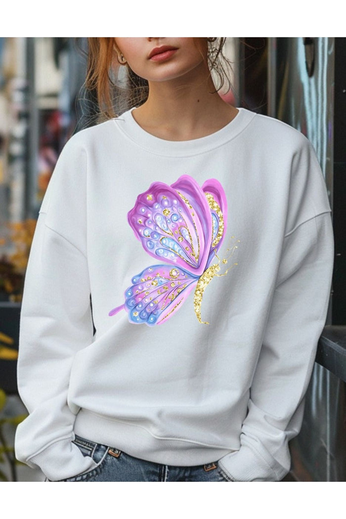 Premium Oversize Kesim Uzun Kollu Baskılı Sweatshirt