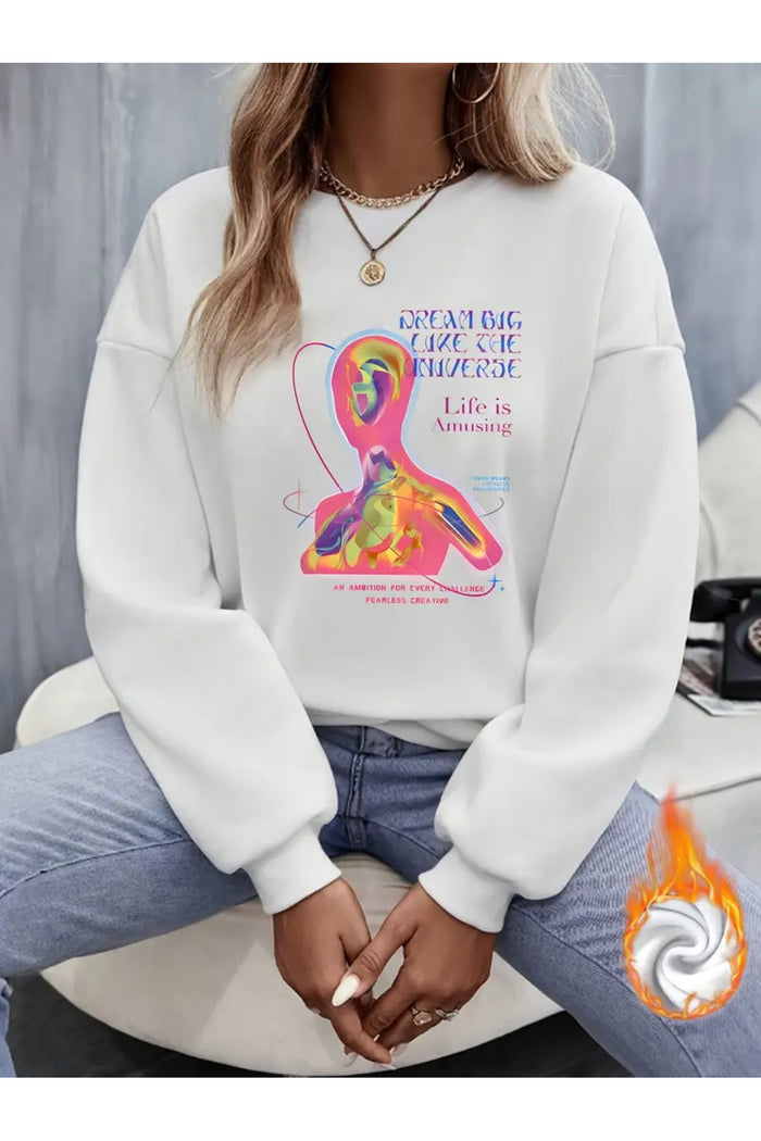 Premium Oversize Kesim Uzun Kollu Baskılı Sweatshirt