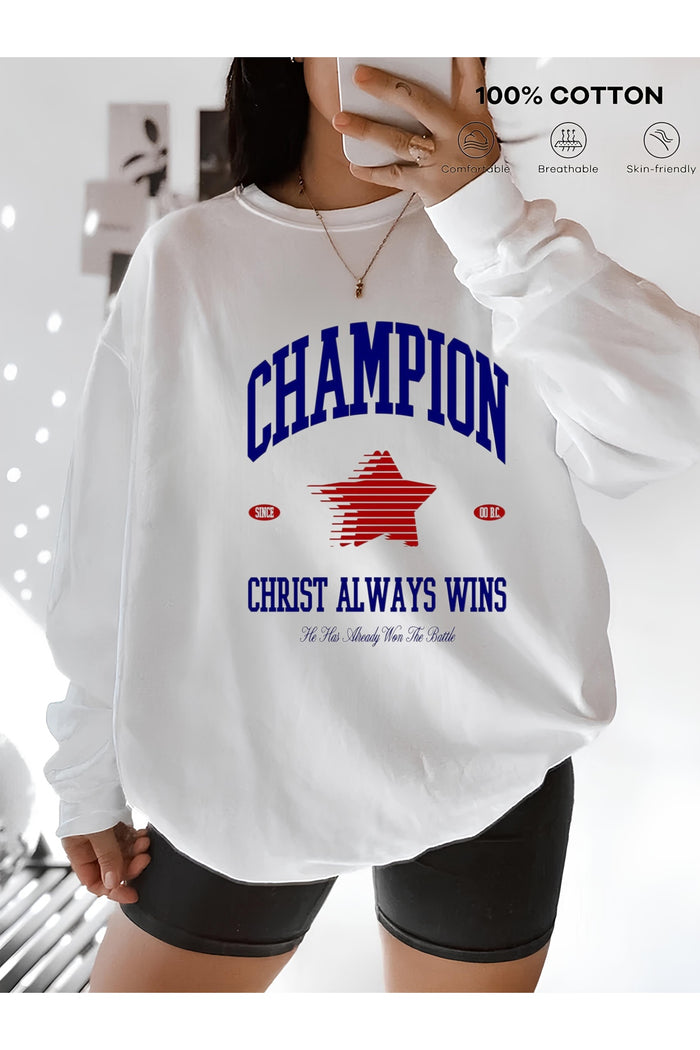 Premium Oversize Kesim Uzun Kollu Baskılı Sweatshirt